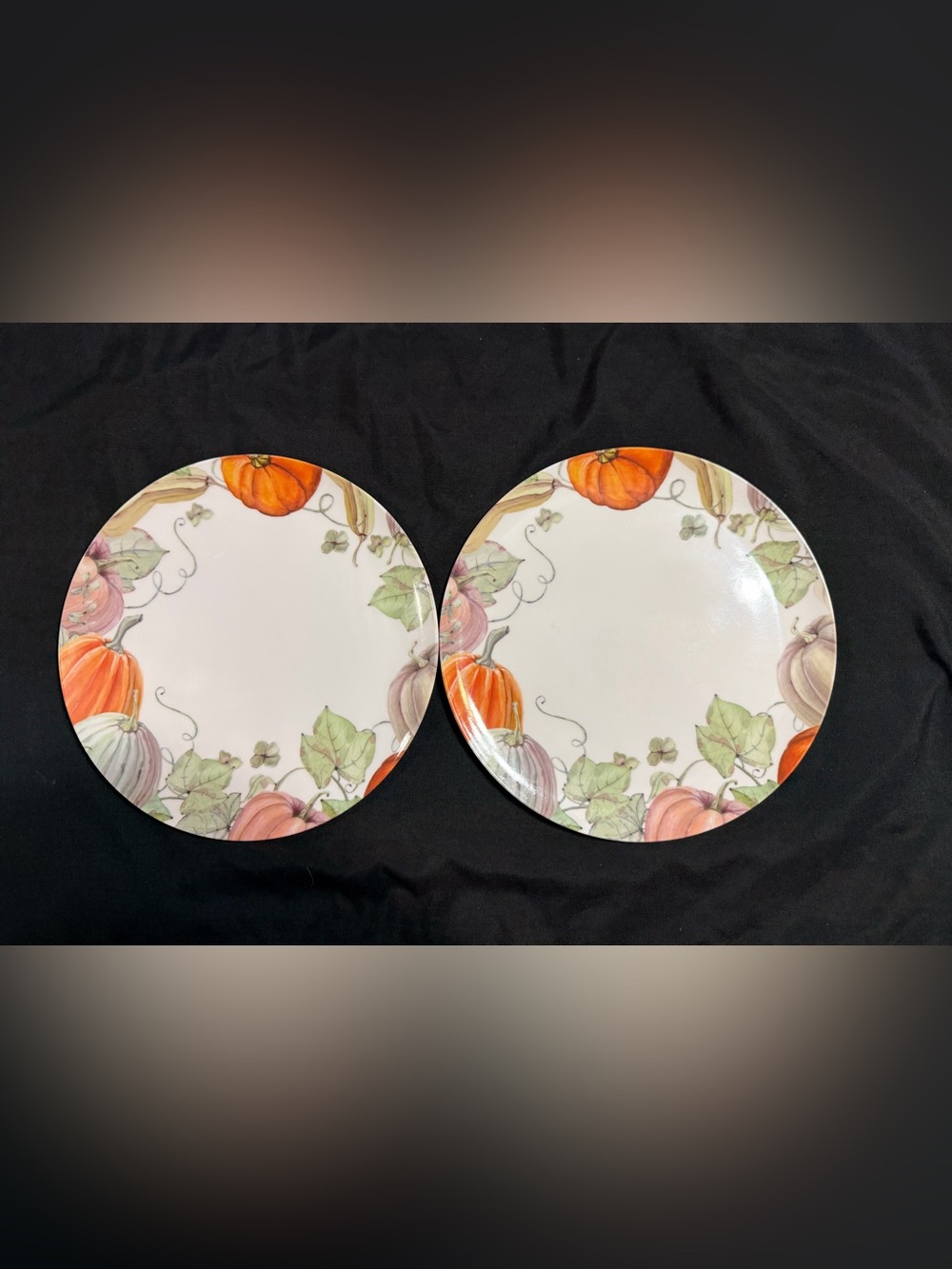 Melamine Plastic 2 Fall Theme Pumpkin Plates, 12 Inches Round